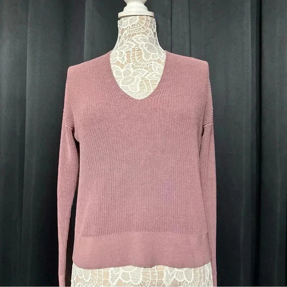Eileen Fisher Corded V Neck Sweater - Picture 1 of 9